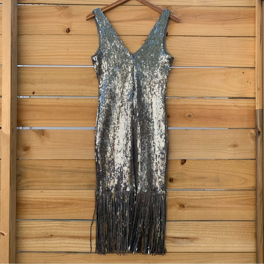 Vero Moda Curve Fringed Sequined Midi Dress